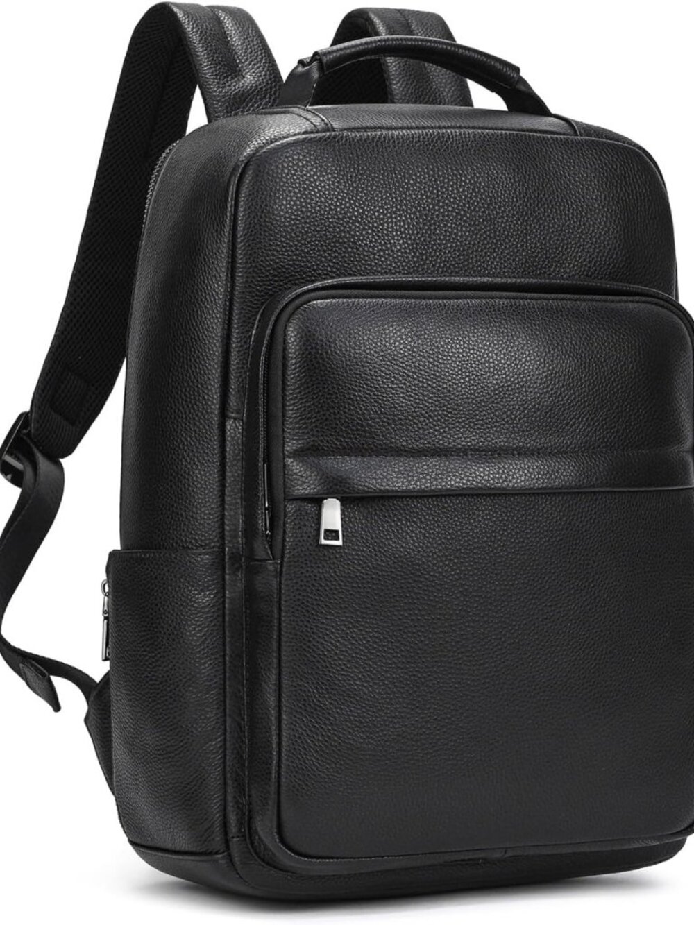 Stylish Durable Leather Backpack for 15.6" Laptop, Large Multi-Pocket Travel Bag
